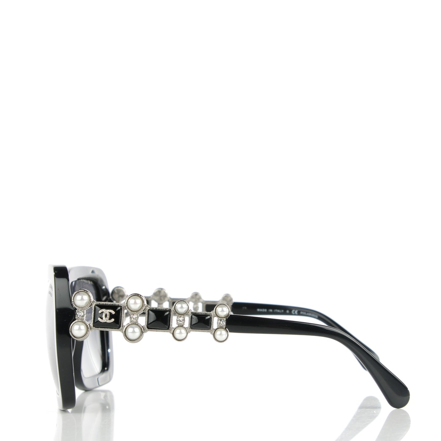 Pearl Crystal Bijoux Polarized Sunglasses 5335-H-B Black