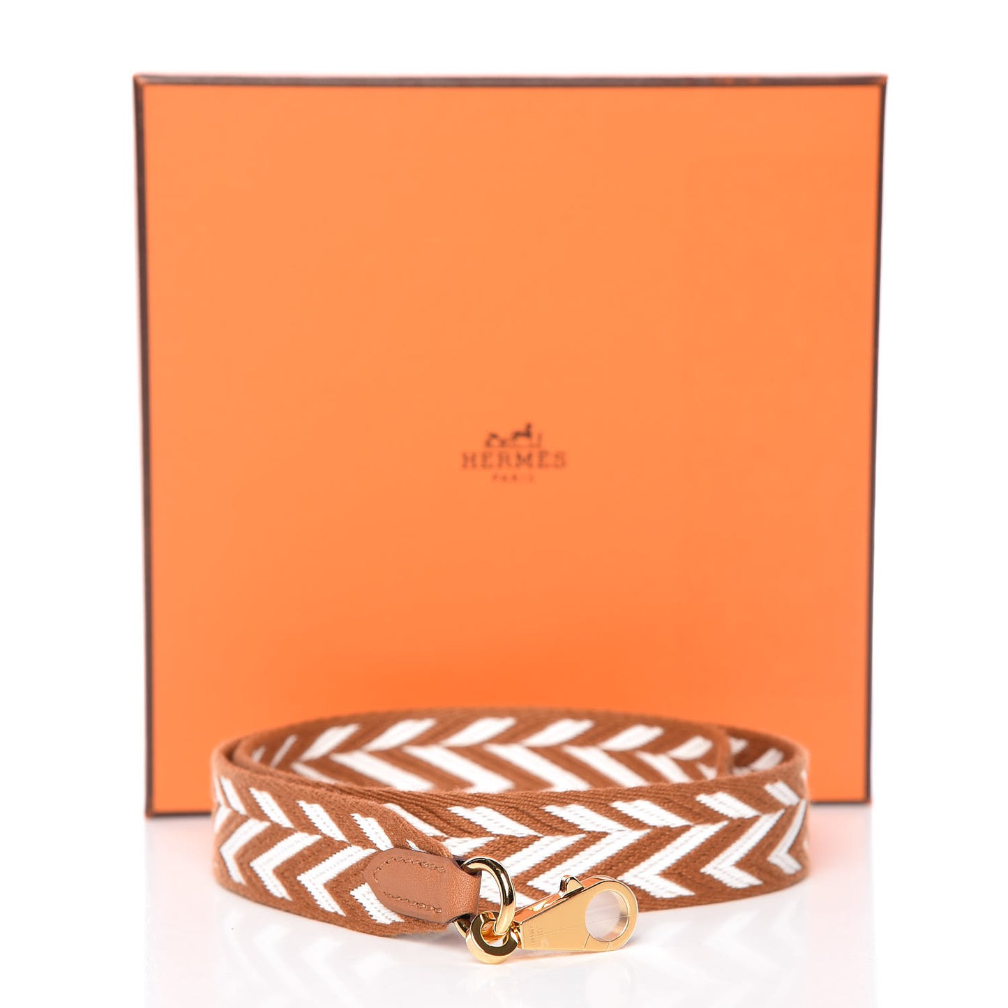 Toile Swift 25mm Sangle ZigZag Shoulder Strap Gold White