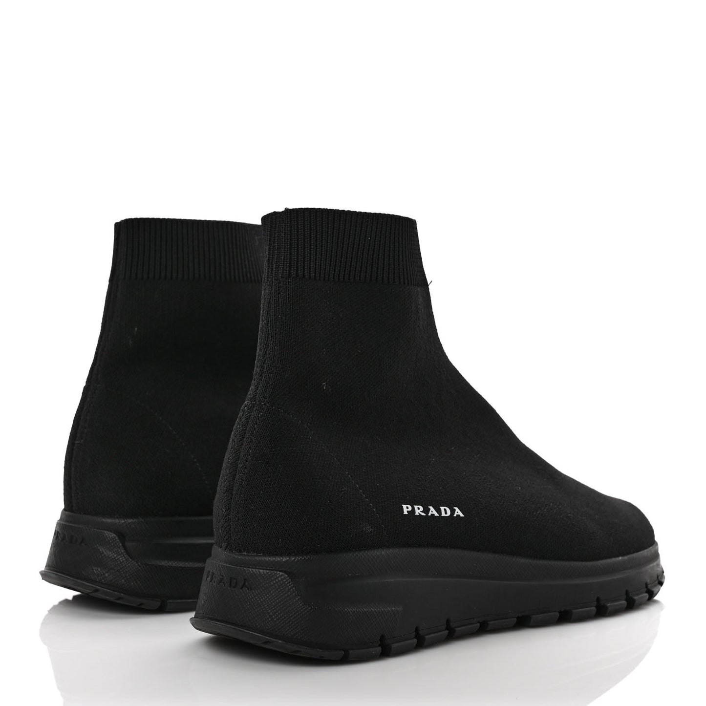 Knit Fabric Logo Sneakers 38.8 Black