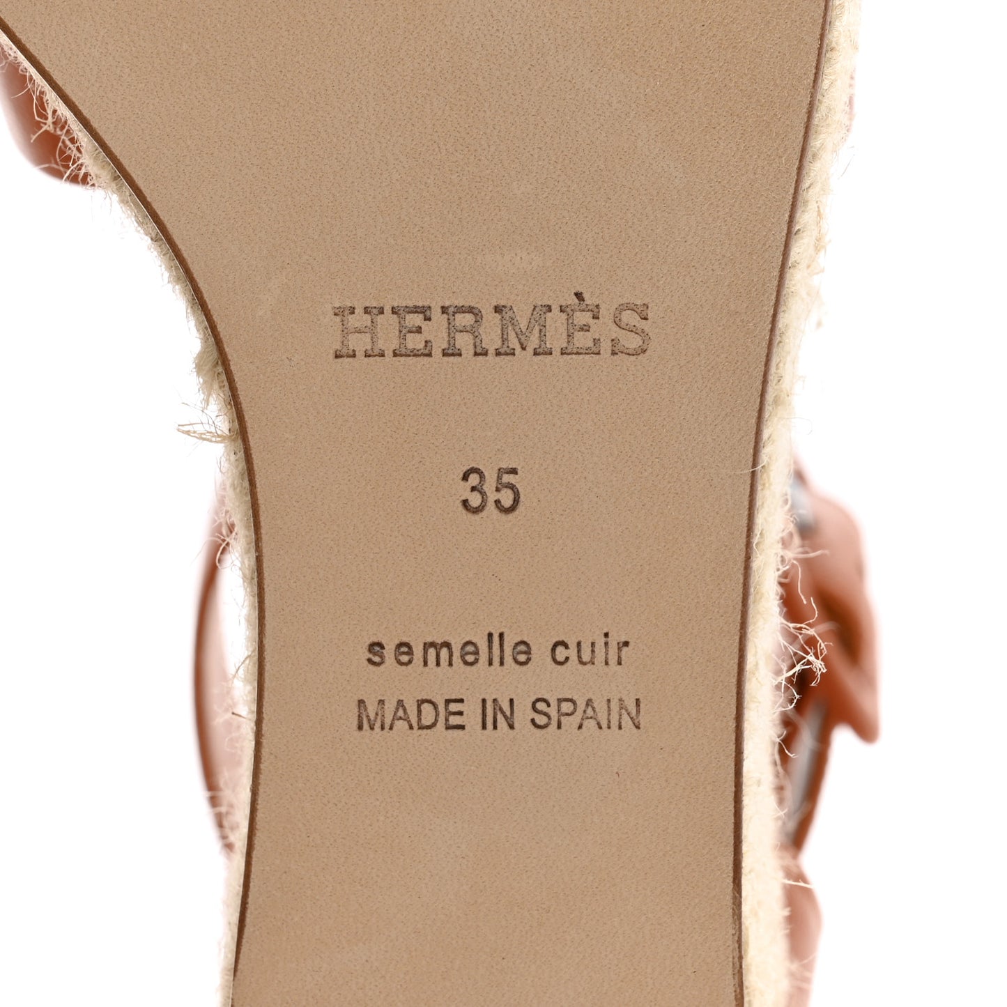 Goatskin Elda Espadrille Wedge Sandals 35 Natural