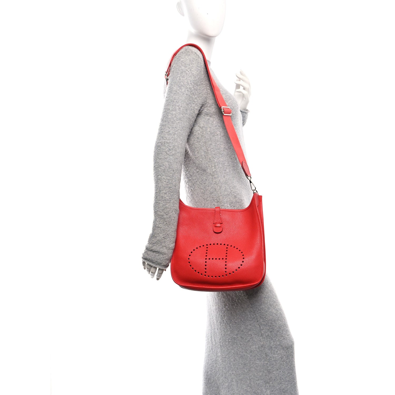 Hermes Taurillon Clemence Evelyne III PM Rouge Tomate 2 of 11