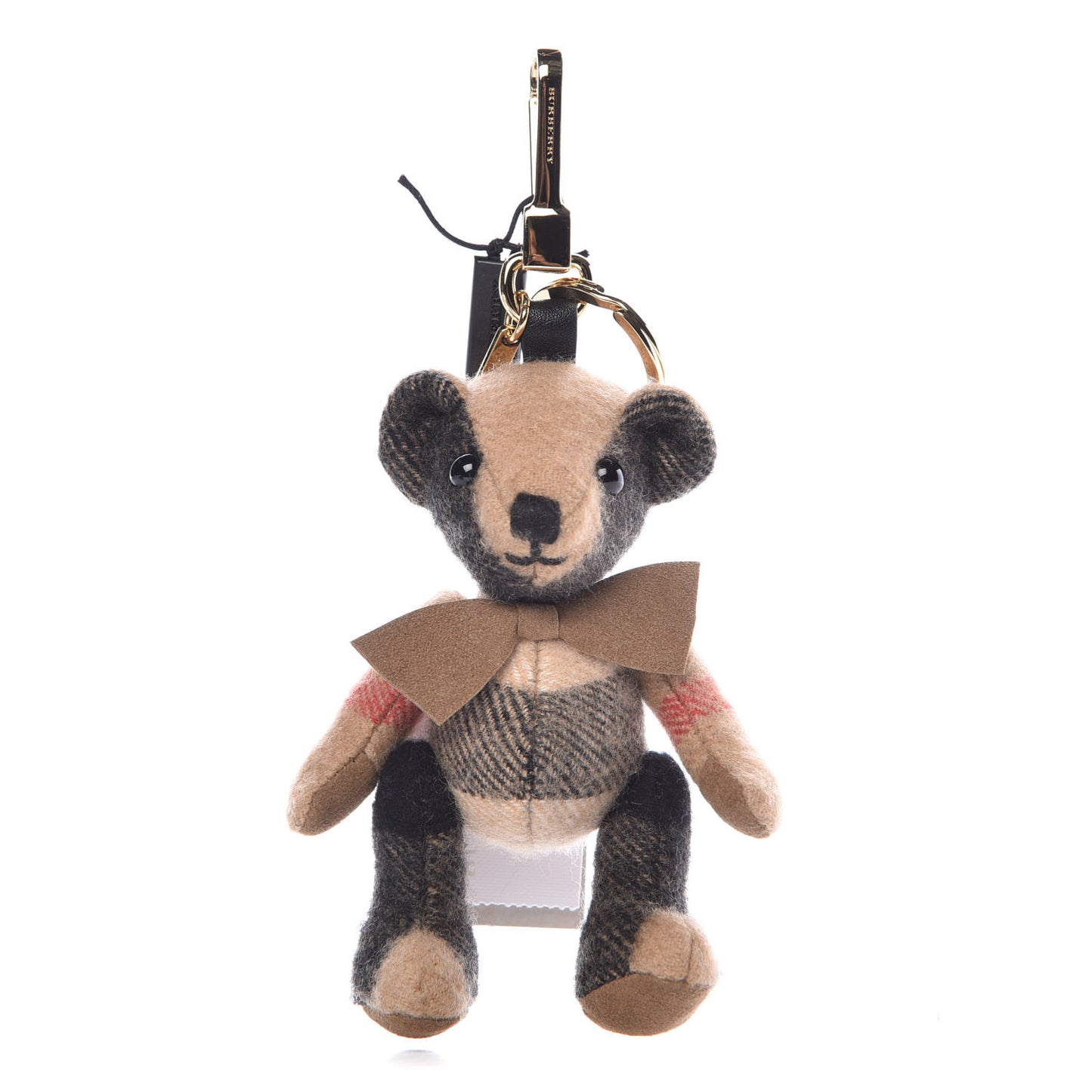 Cashmere House Check Thomas Bear Bag Charm Camel Gold