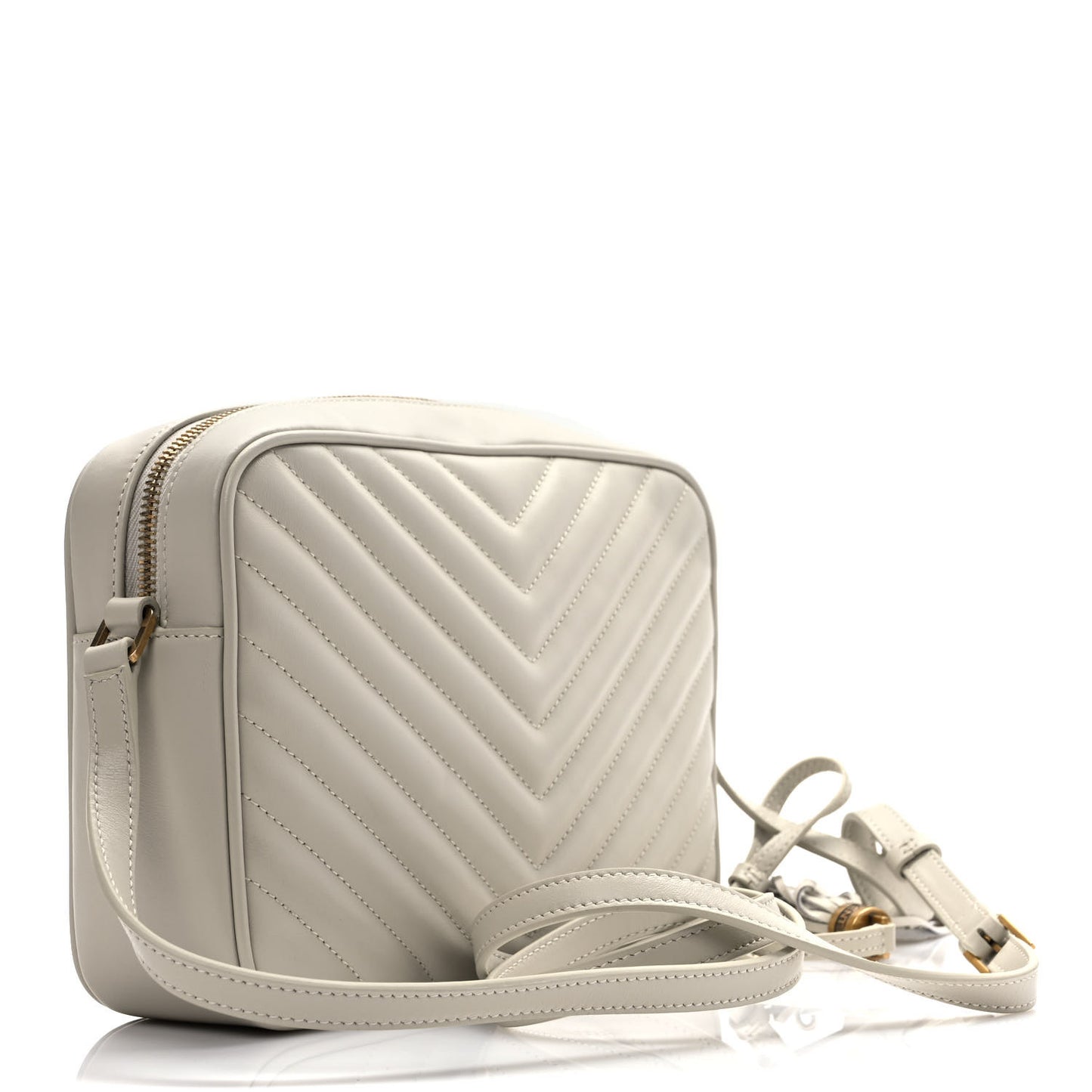 Calfskin Matelasse Monogram Lou Camera Bag Crema Soft