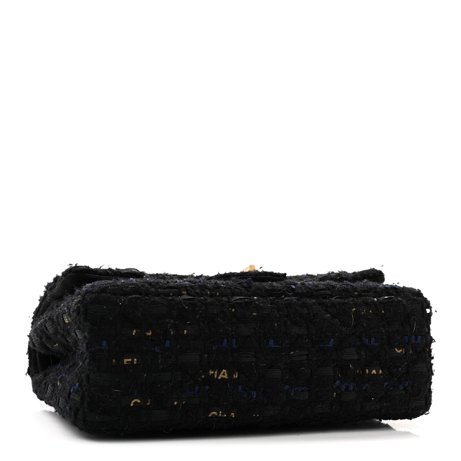 Chanel Tweed Quilted Mini 2.55 Reissue Flap Black Gold Navy 4 of 10