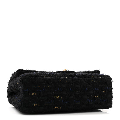 Chanel Tweed Quilted Mini 2.55 Reissue Flap Black Gold Navy 4 of 10