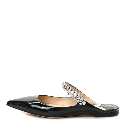 Jimmy Choo Patent Calfskin Bing 100 Mules 38 Black 1 of 8