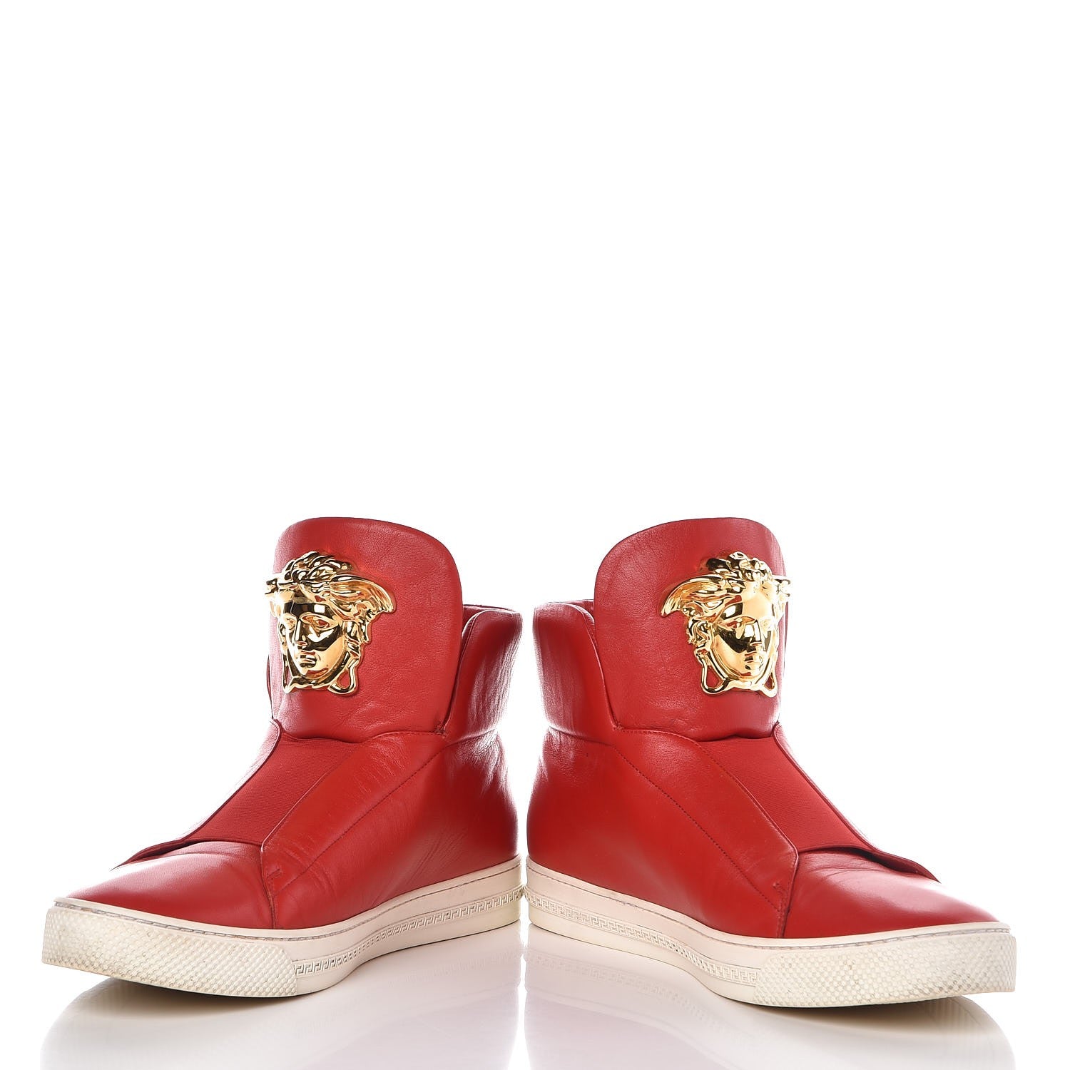 Versace Mens Calfskin Palazzo Idol High Top Sneakers 44 Red 5 of 16
