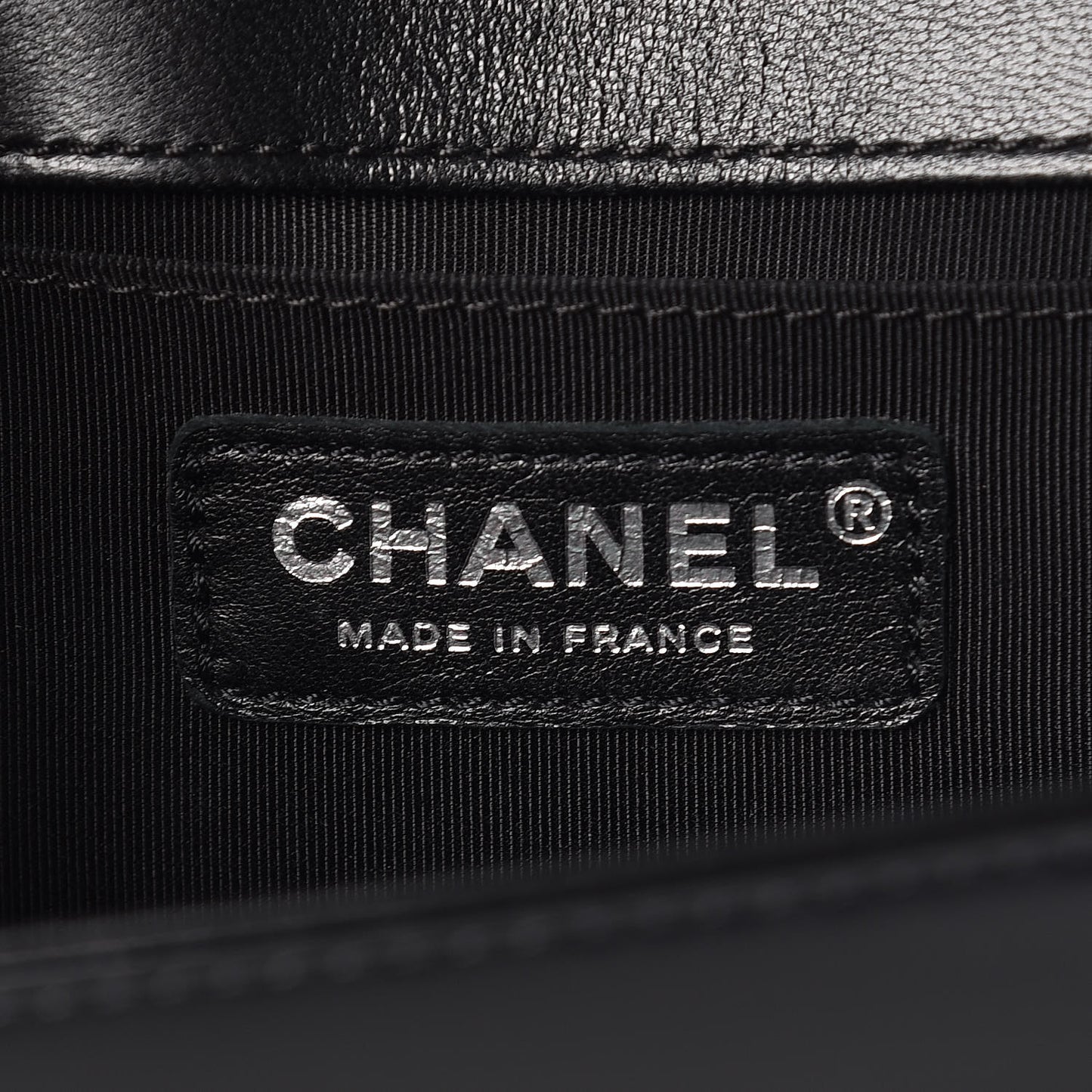 Glazed Calfskin Medium Boy Flap Black