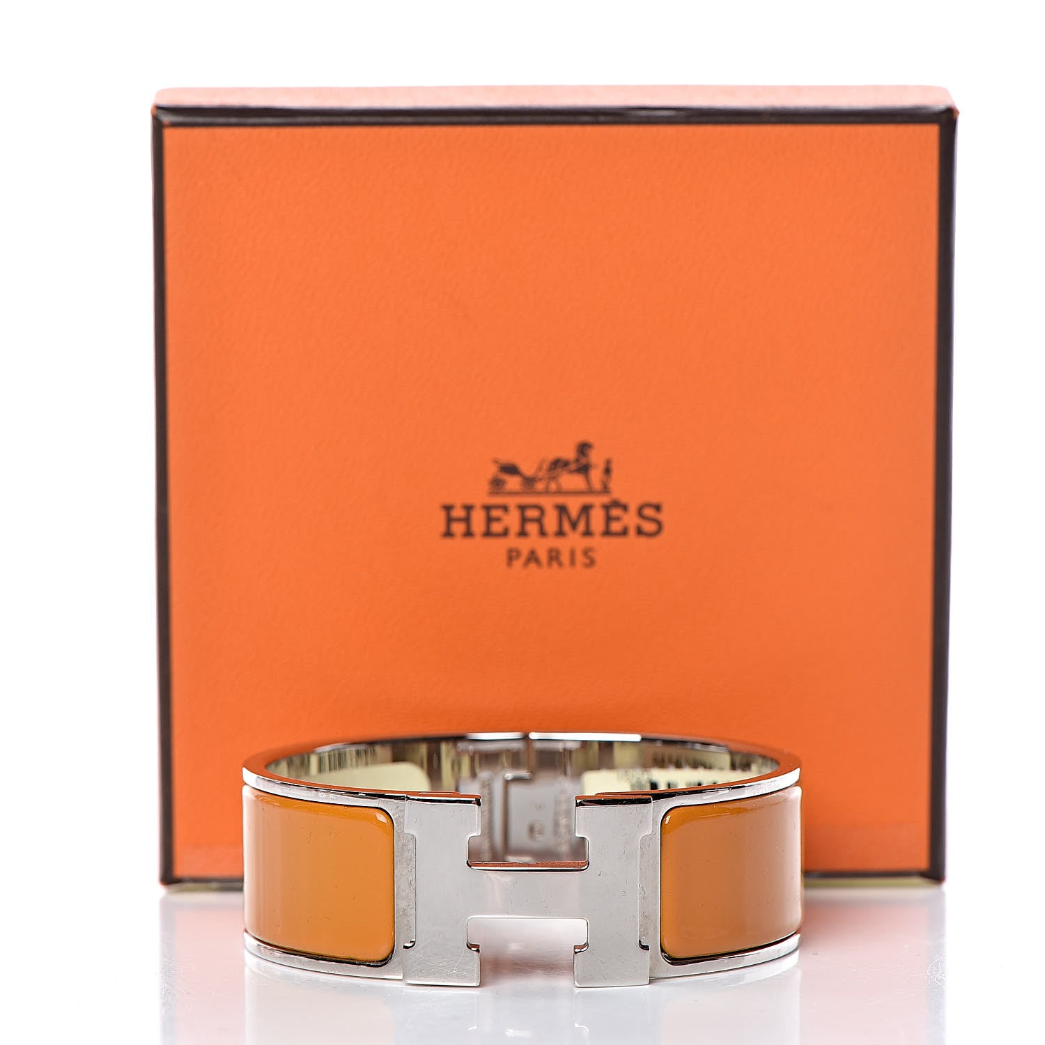 Hermes Enamel Wide Clic Clac H Bracelet PM Curcuma 5 of 5