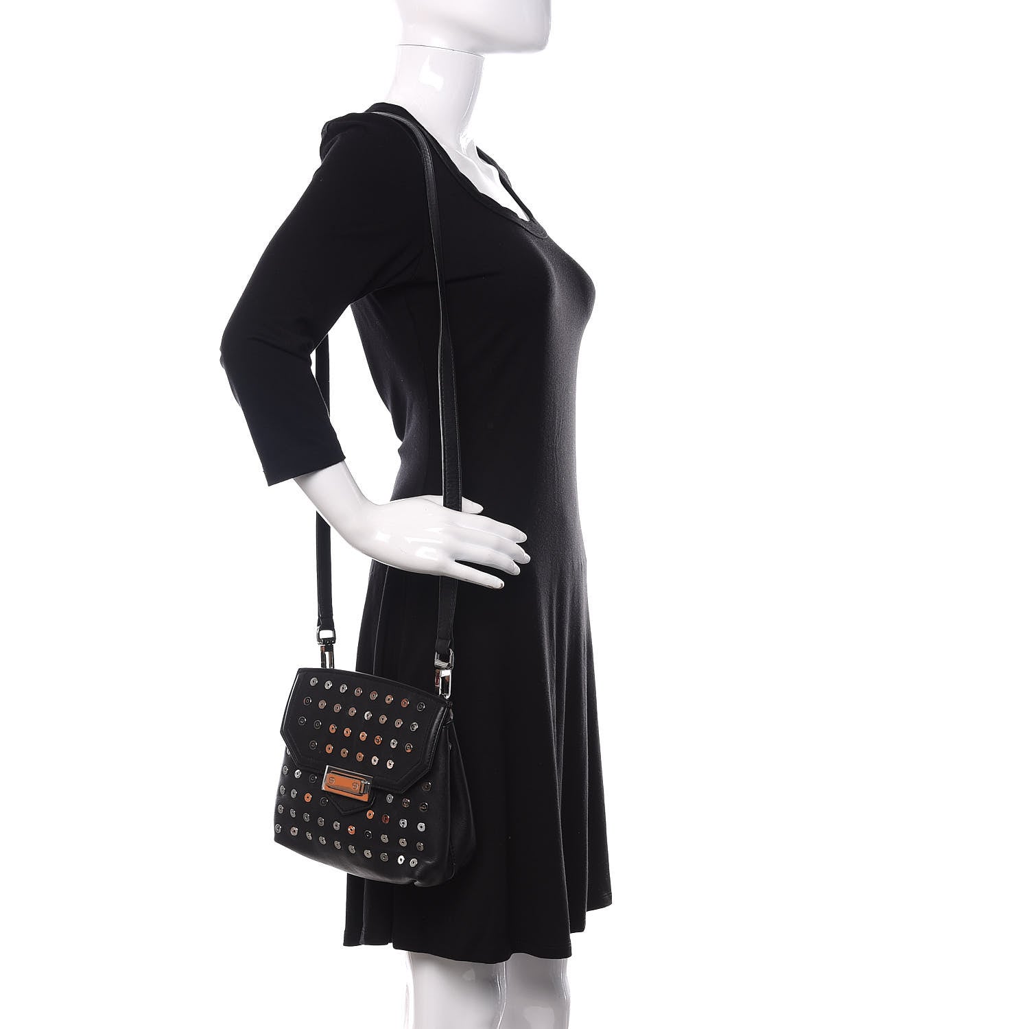Alexander Wang Lambskin Small Eyelets Marion Tote Black Silver Hardware 2 of 16