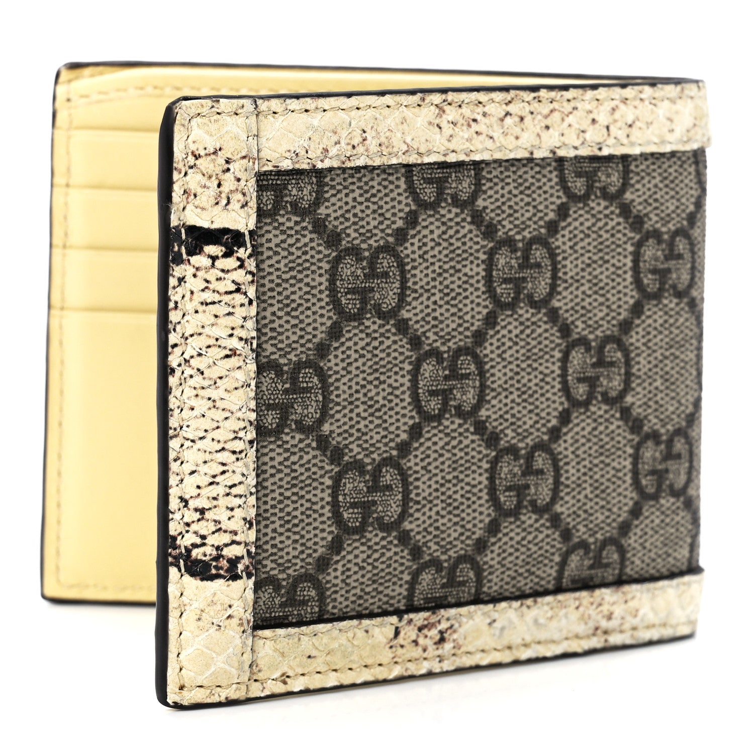 Gucci GG Supreme Monogram Snakeskin Web Mens Ophidia Bi-Fold Wallet 3 of 11
