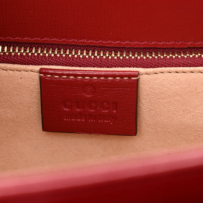 Gucci GG Supreme Monogram Azalea Calfskin Horsebit 1955 Shoulder Bag Beige Ebony New Cherry Red 6 of 11