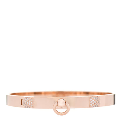 Hermes 18K Rose Gold Diamond PM Collier De Chien Bracelet SH 1 of 4