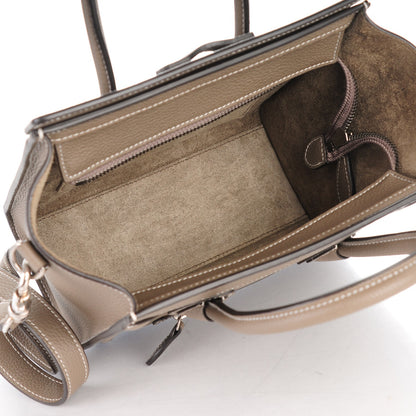 Celine Drummed Calfskin Nano Luggage Souris 5 of 8