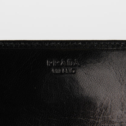 Prada Goatskin Chic Kisslock Flap Wallet Black 6 of 8