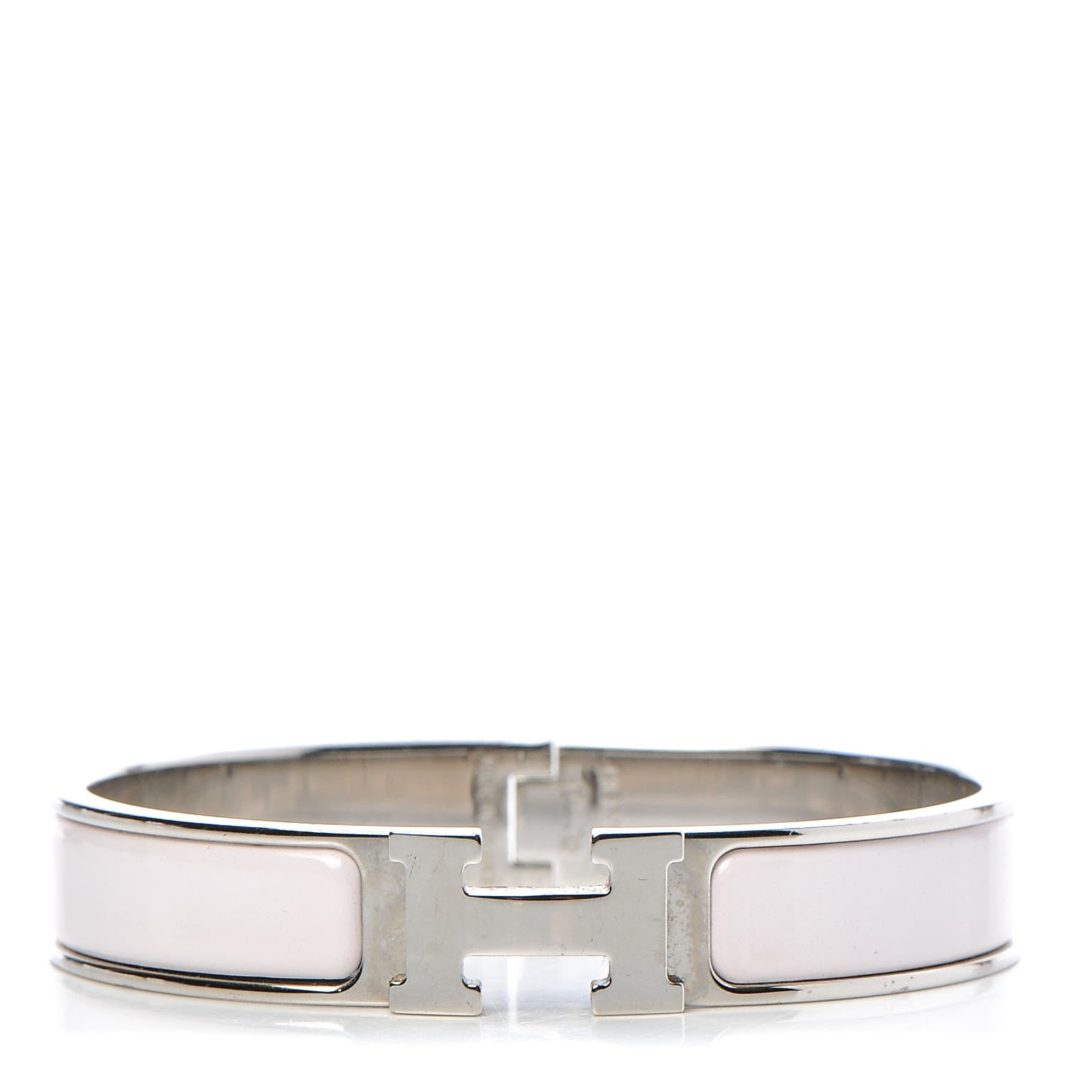 Hermes Enamel Narrow Clic Clac H Bracelet GM Rose Nymph 1 of 6