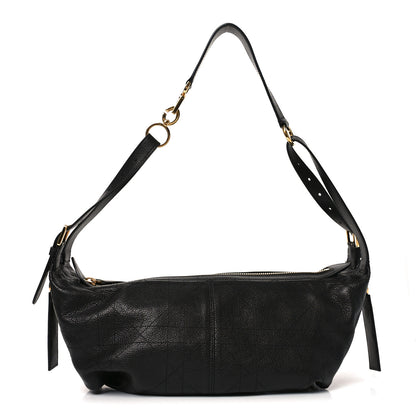 Christian Dior Shiny Grained Calfskin Macrocannage Medium D-Journey Bag Black 1 of 11