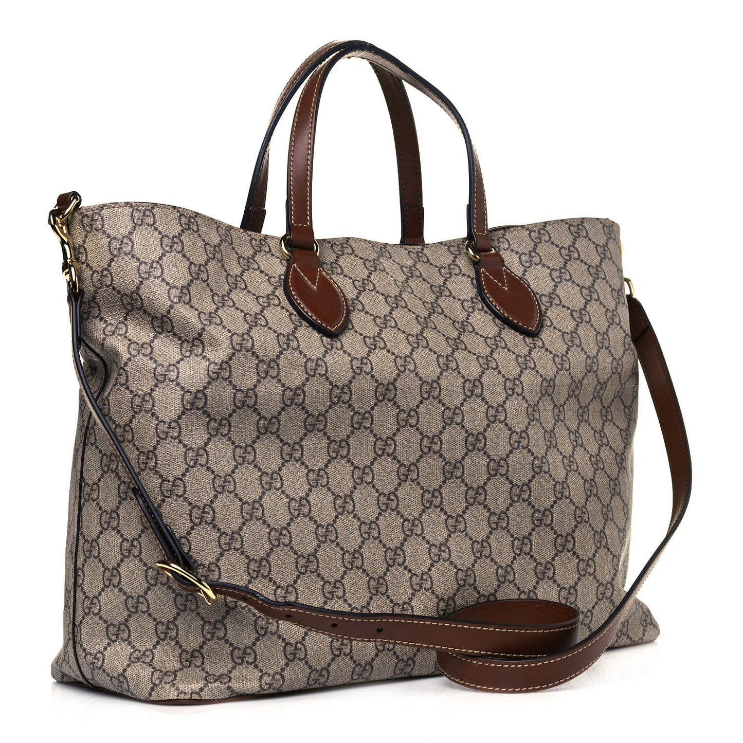 Soft GG Supreme Monogram Medium Crossbody Tote Beige Cuir