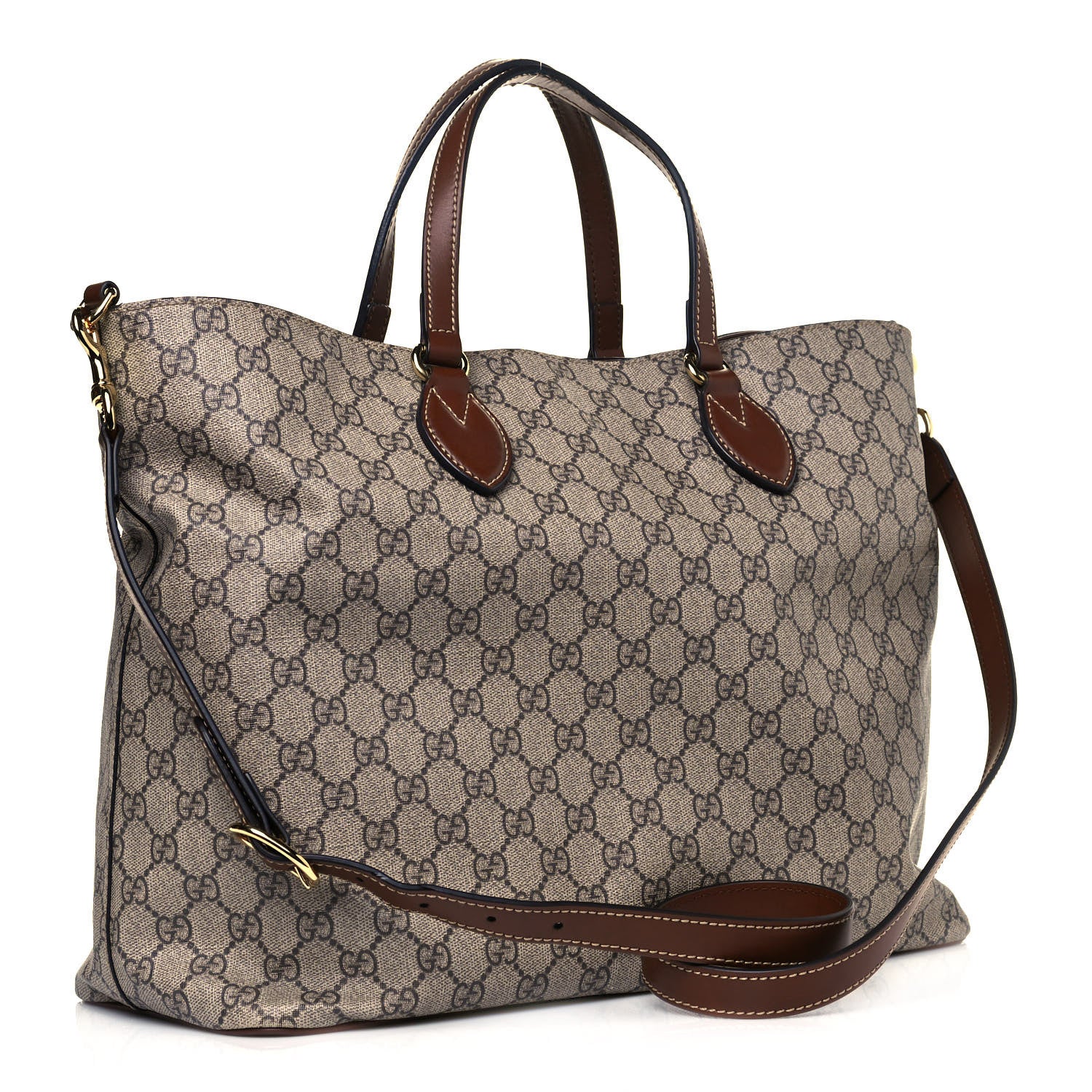 Gucci Soft GG Supreme Monogram Medium Crossbody Tote Beige Cuir 3 of 10