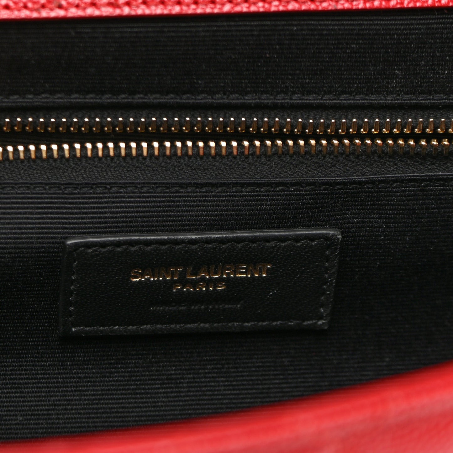 Grain De Poudre Mixed Matelasse Large Triquilt Monogram Satchel New Red