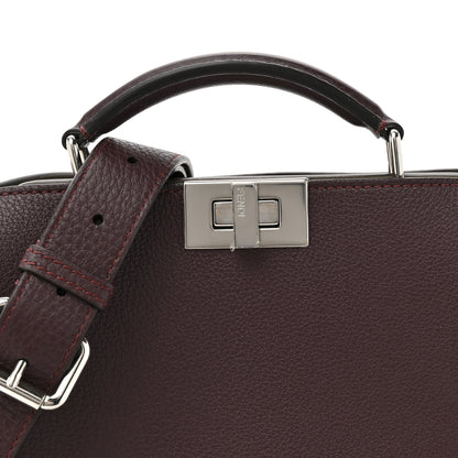 Fendi Cuoio Romano Vitello Cover Glazed Fabric Bi-Color FF 1974 Mini Peekaboo I SEE U Satchel  Ghianda Grezzo 8 of 13