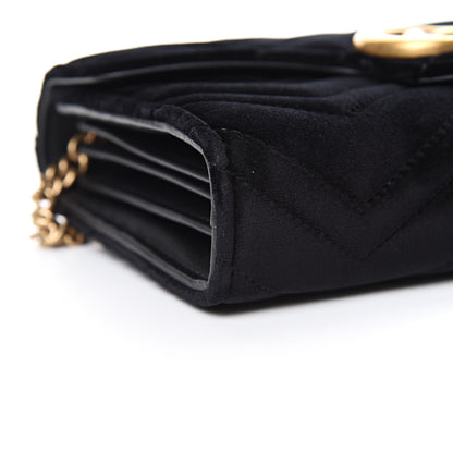 Gucci Velvet Matelasse GG Marmont Chain Wallet Black 9 of 10
