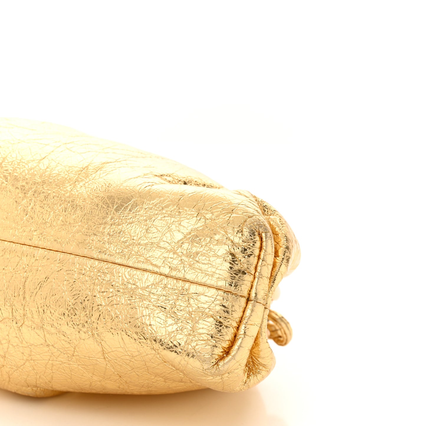 Metallic Crushed Calfskin The Mini Pouch Gold