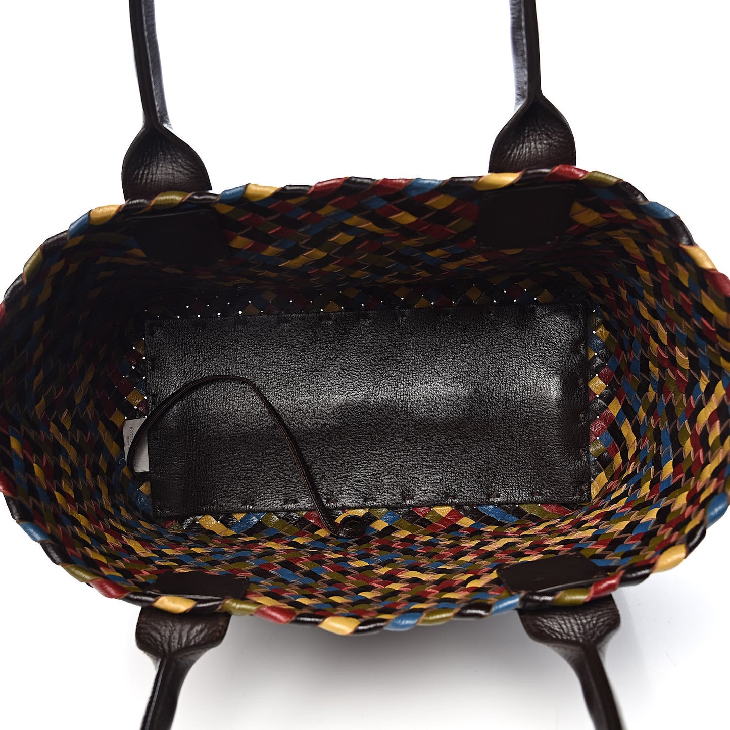 Shiny Goatskin Intrecciato Mini Cabat Multicolor