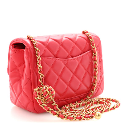 Chanel Lambskin Quilted Mini Pearl Crush Flap Red 3 of 11