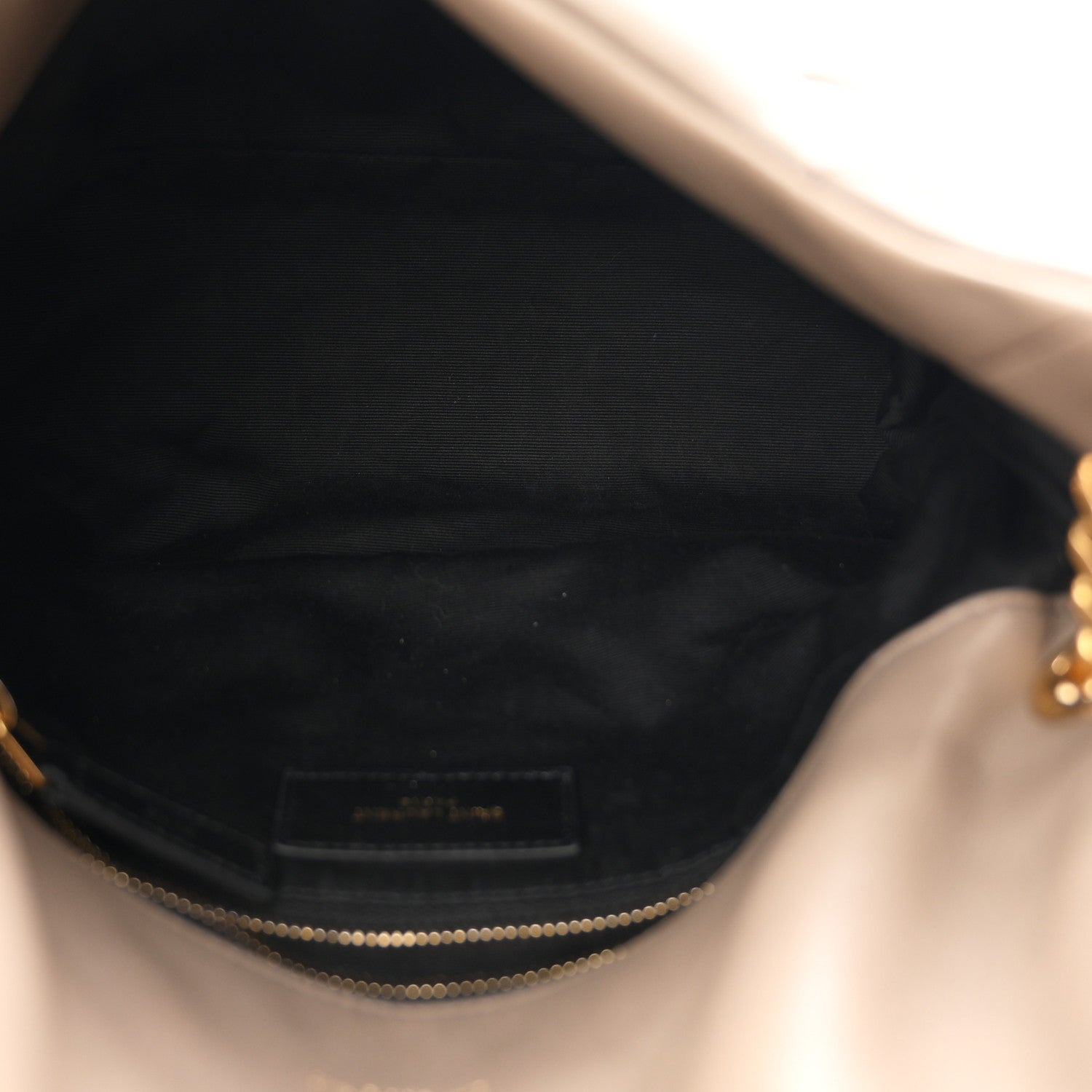 Saint Laurent Lambskin Quilted Small Loulou Puffer Monogram Chain Satchel Dusty Grey 5 of 10