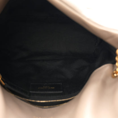 Saint Laurent Lambskin Quilted Small Loulou Puffer Monogram Chain Satchel Dusty Grey 5 of 10