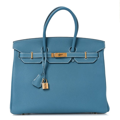 Hermes Togo BIRKIN 35 Blue Jean 1 of 13