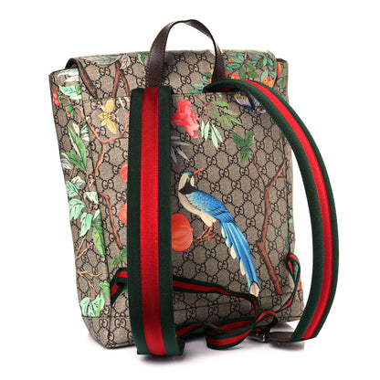 Gucci GG Supreme Monogram Tian Web Single Buckle Backpack Beige Multicolor New Acero 3 of 12