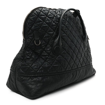 Chanel Coated Canvas Quilted Large Garment Travel Bag Black 2 of 12