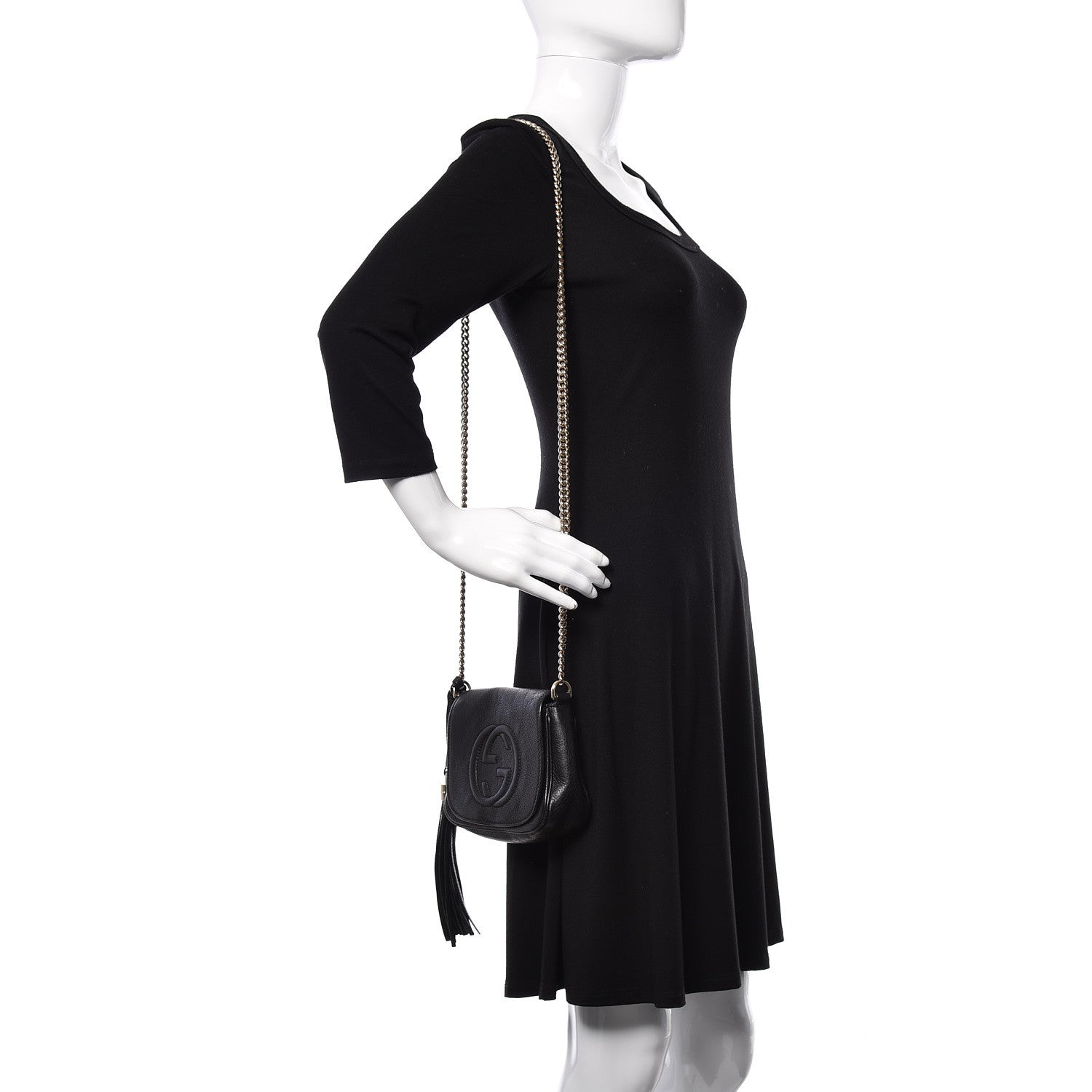Gucci Pebbled Calfskin Small Soho Flap Crossbody Black 2 of 13