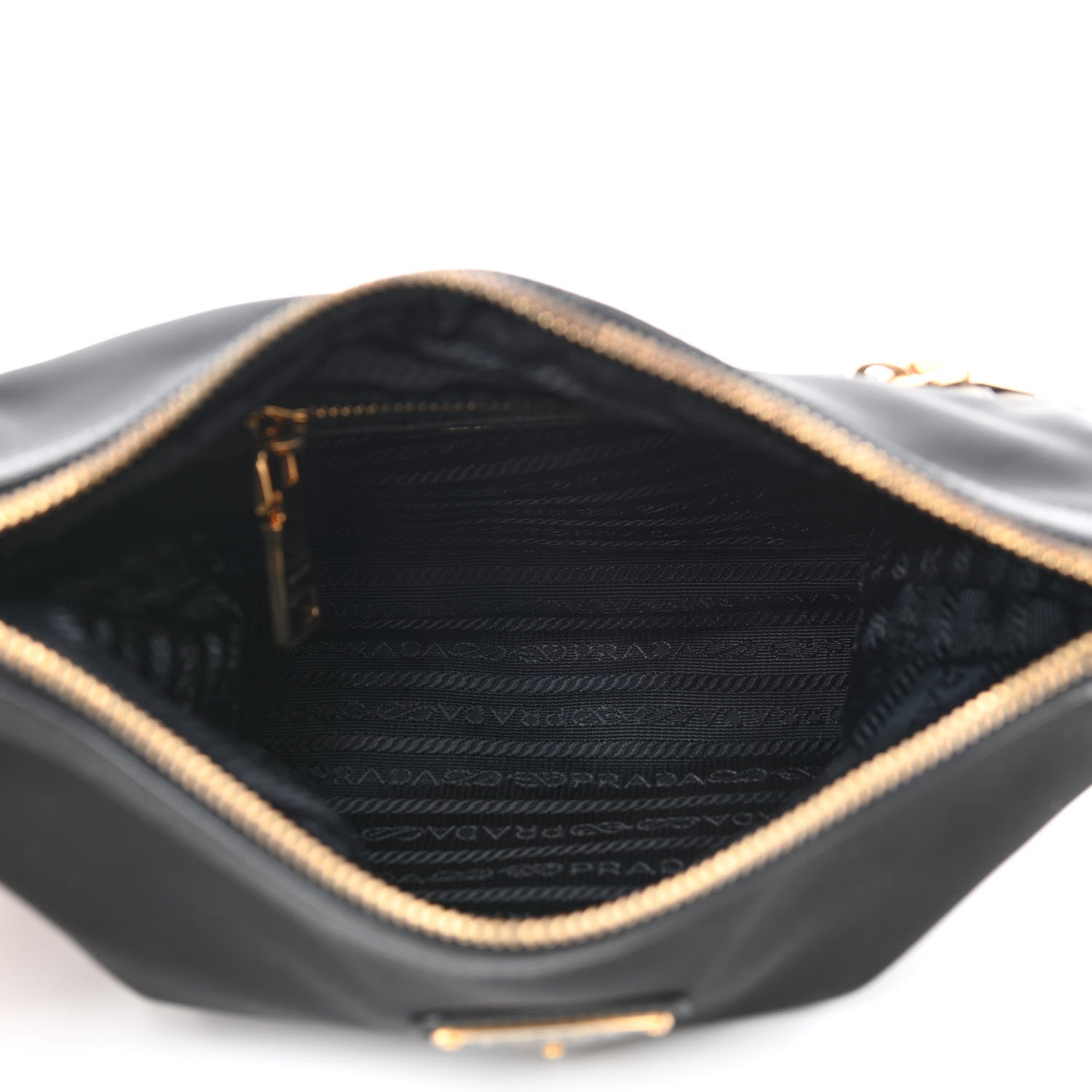 Prada Tessuto Nylon Calfskin Hobo Black 4 of 9