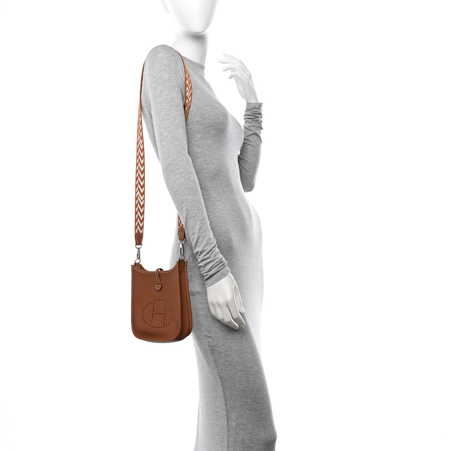 Hermes Taurillon Maurice Amazone Evelyne TPM Gold White 2 of 10