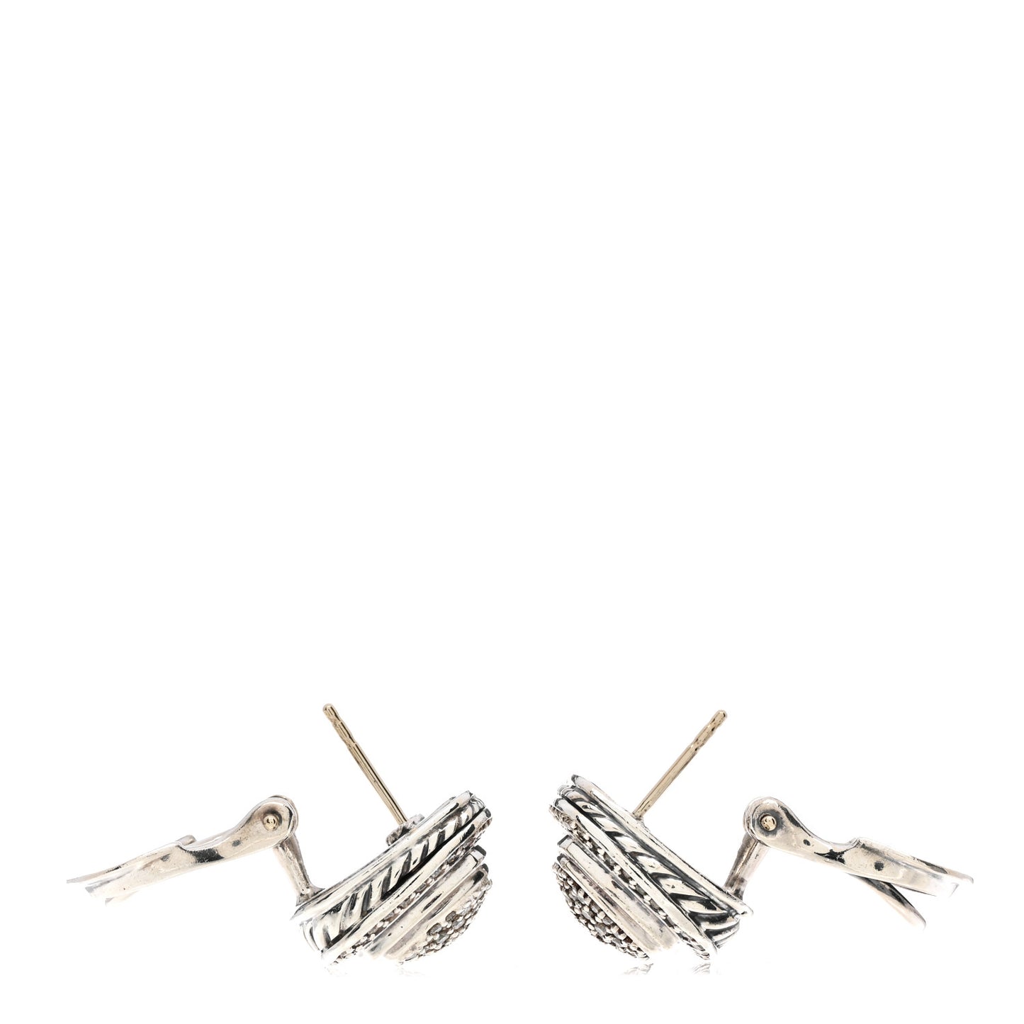 Sterling Silver Diamond 10mm Pave Albion Earrings