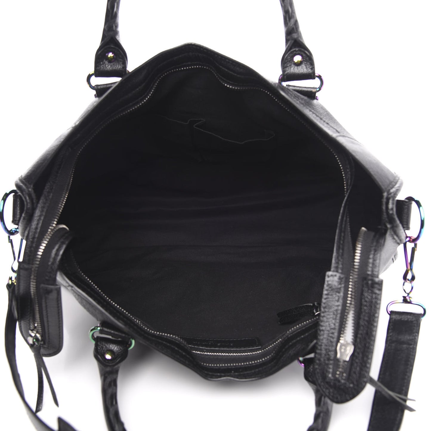 Chevre Iridescent Metallic Edge Hardware City Black