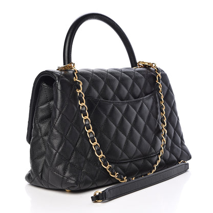 Chanel Caviar Quilted Small Coco Handle Flap Black 3 of 12