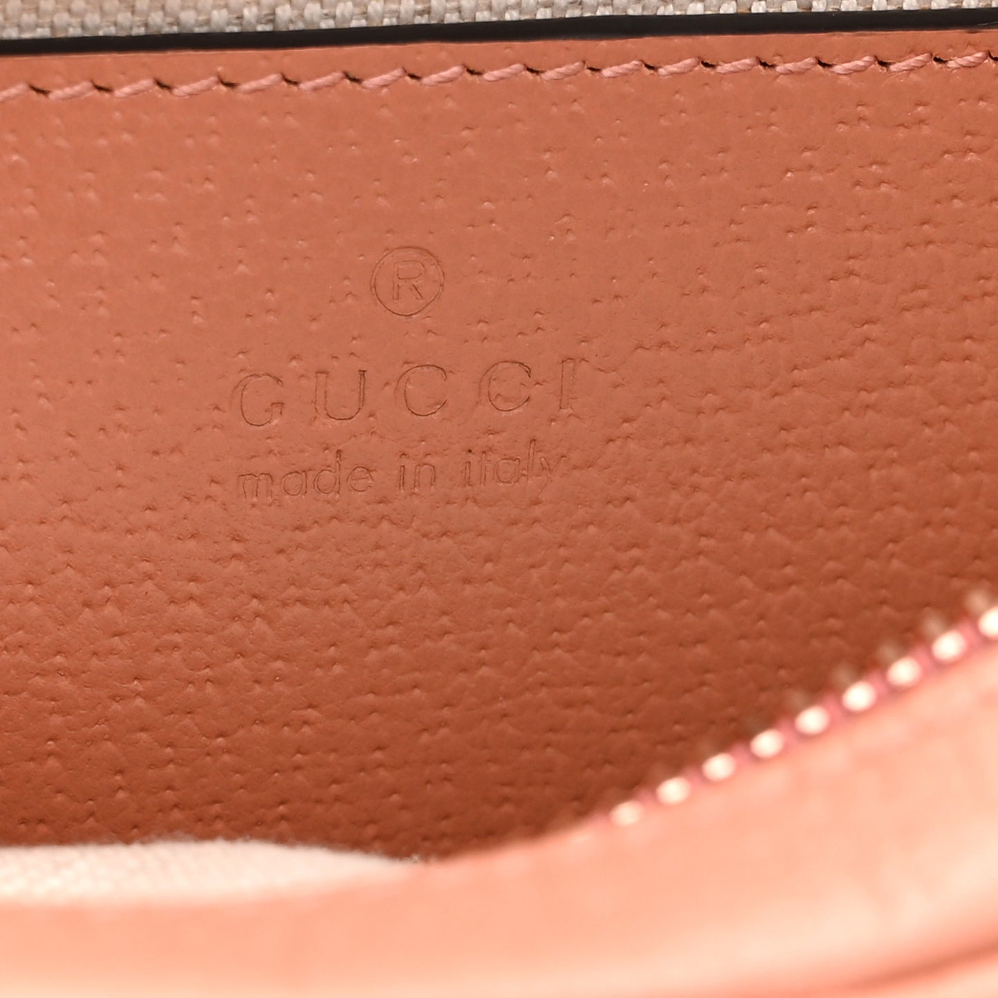 Monogram Textured Dollar Calfskin Mini Ophidia Shoulder Bag Cloche Rose Pink