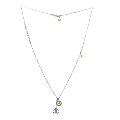 Chanel Pearl Crystal CC Necklace Gold 3 of 5