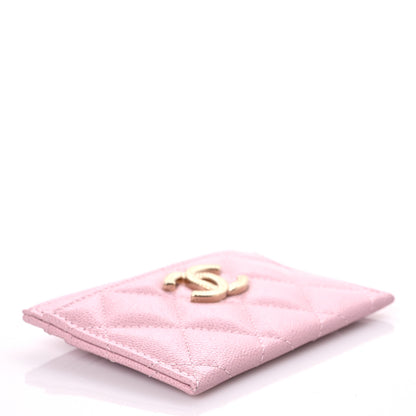 Chanel Caviar Quilted Studded CC Card Holder Light Pink 4 of 8