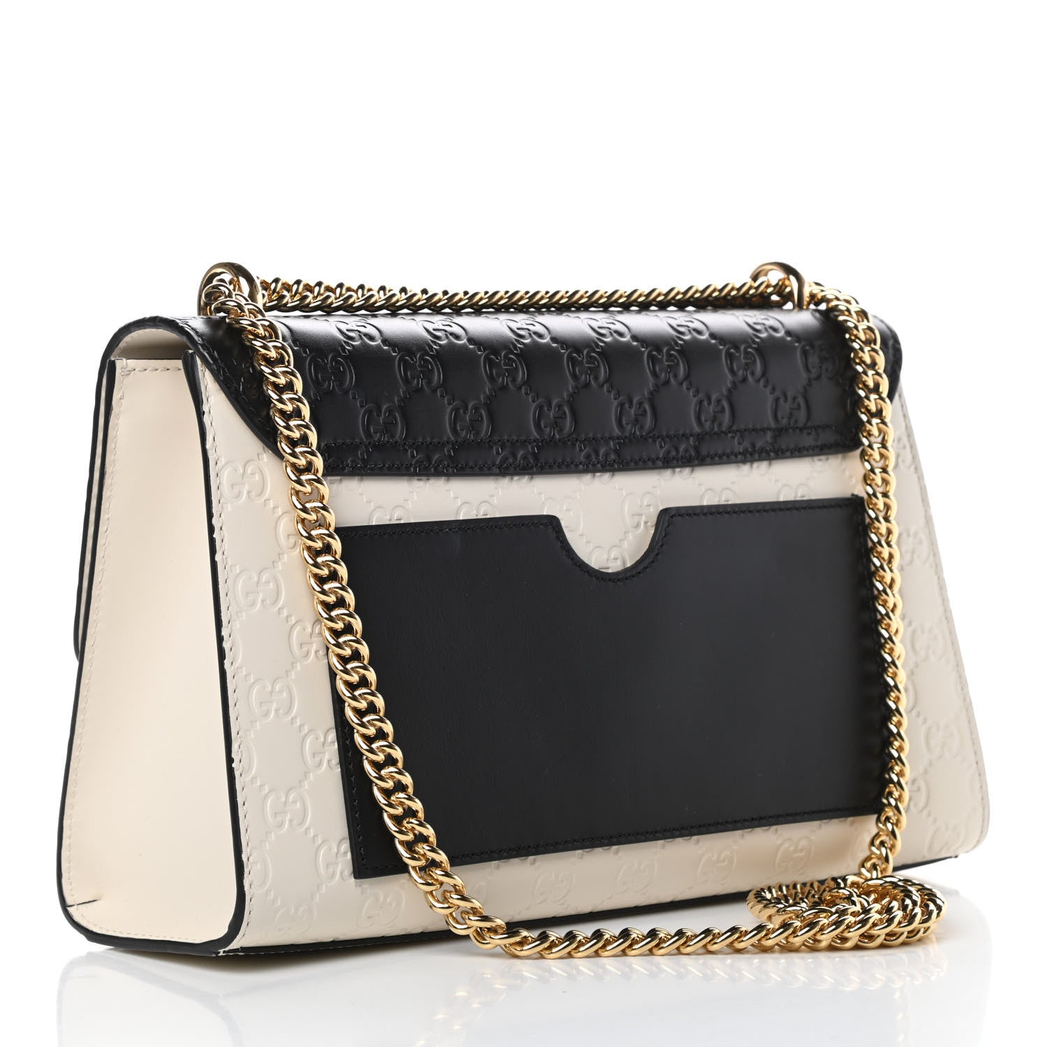 Gucci Guccissima Medium Padlock Shoulder Bag Black Mystic White 3 of 11