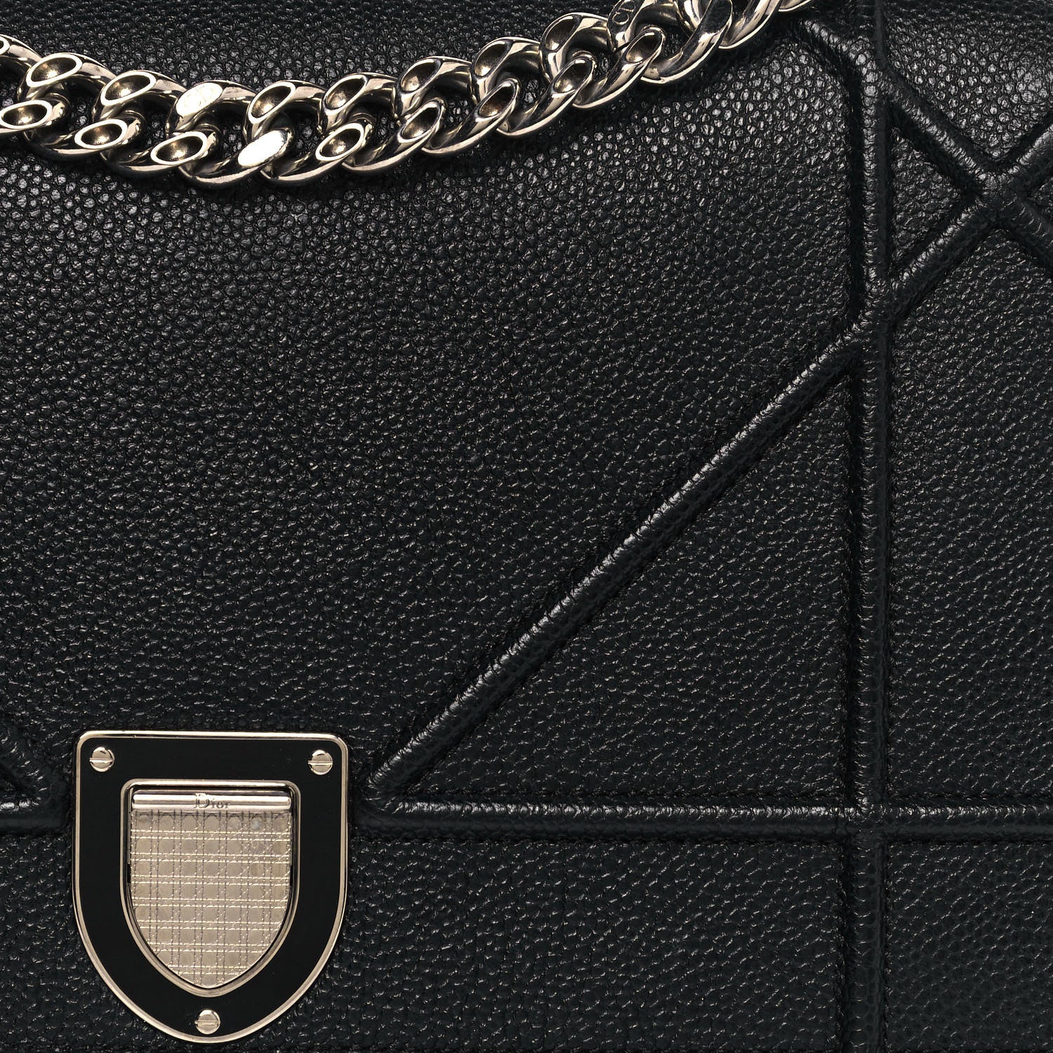Christian Dior Grained Calfskin Medium Diorama Flap Bag Black 7 of 18