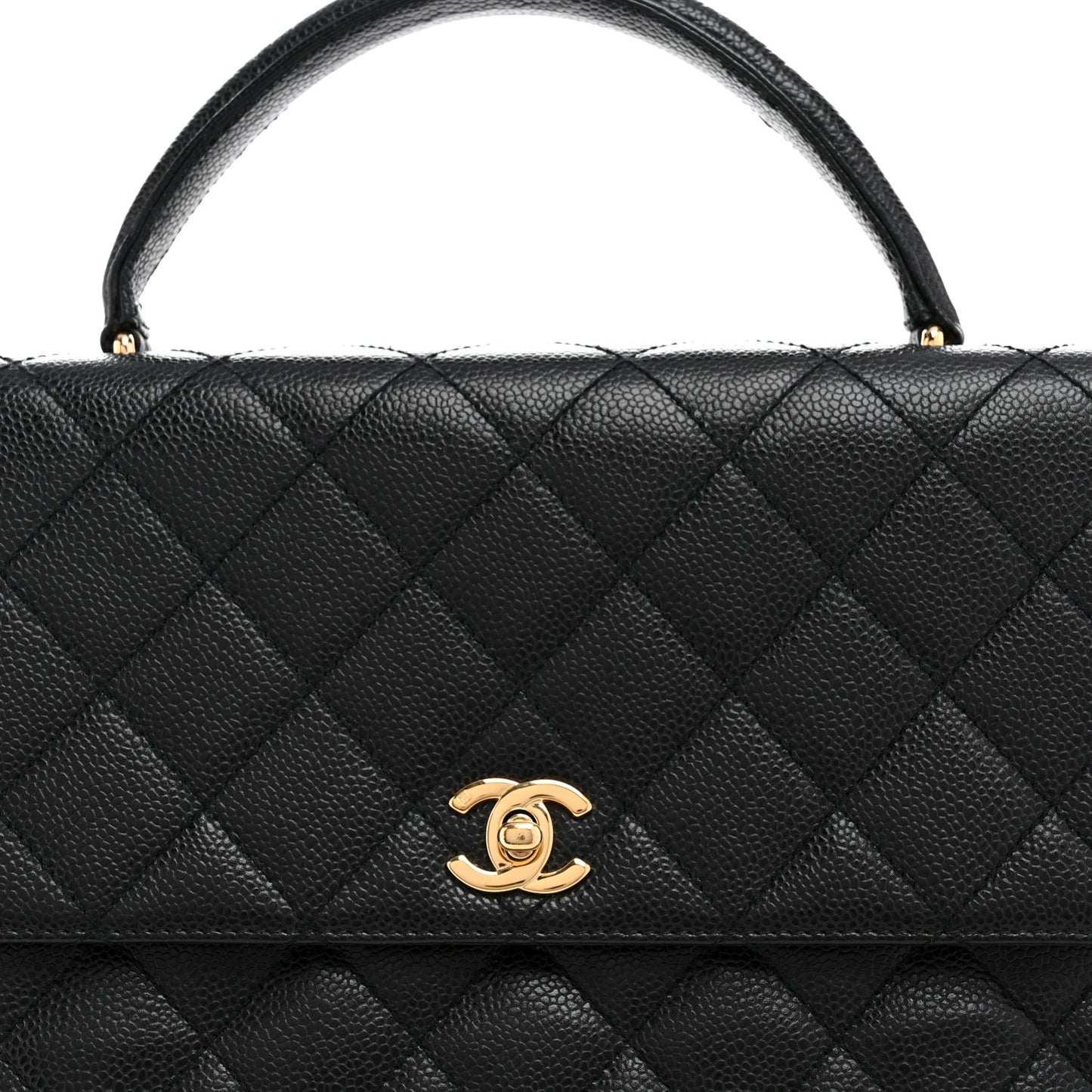 Caviar Quilted Jumbo Kelly Flap Black