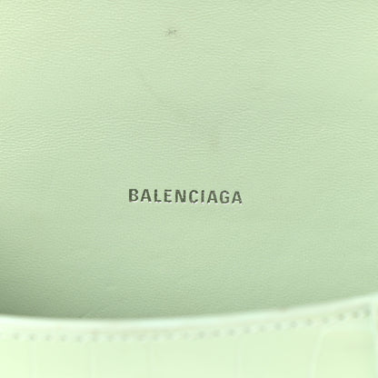 Balenciaga Shiny Calfskin Crocodile Embossed Hourglass Top Handle Bag XS Light Green 6 of 20
