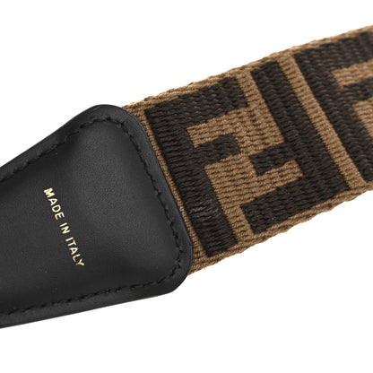 Fendi Ribbon Vitello Century FF 1974 Flat Studded Strap You Fango Marrone Ebano 6 of 6