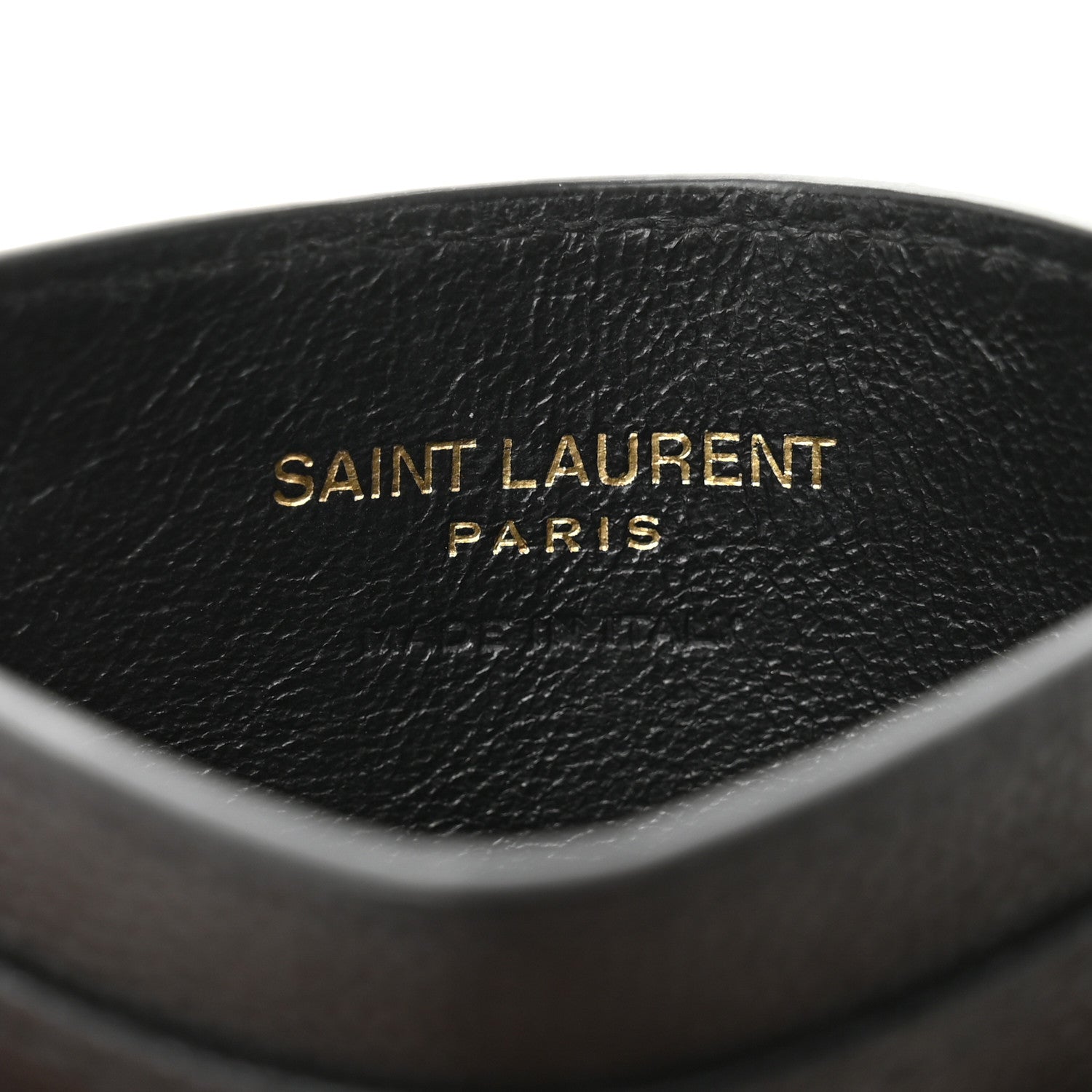 Saint Laurent Grain De Poudre Matelasse Chevron Monogram Credit Card Case Black 6 of 10
