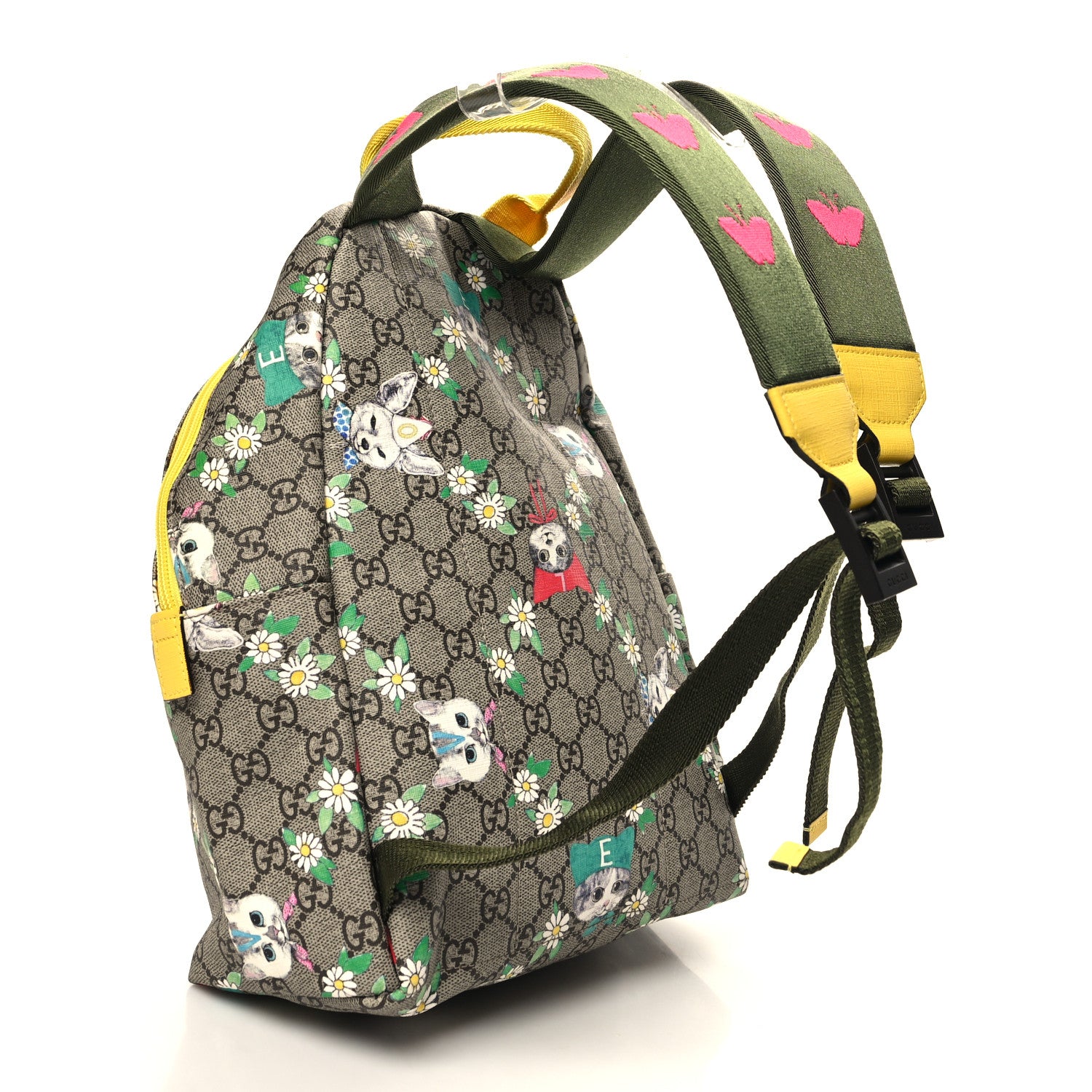 Gucci GG Supreme Monogram Cats Childrens Backpack Yellow 2 of 10